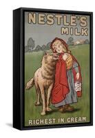 Poster Advertising Nestle's Milk, 1900-English School-Framed Stretched Canvas