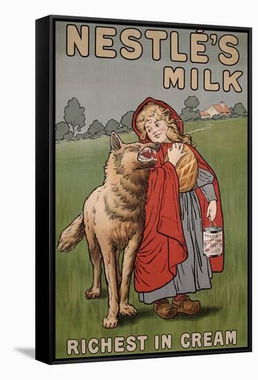 Poster Advertising Nestle's Milk, 1900-English School-Framed Stretched Canvas