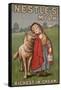 Poster Advertising Nestle's Milk, 1900-English School-Framed Stretched Canvas