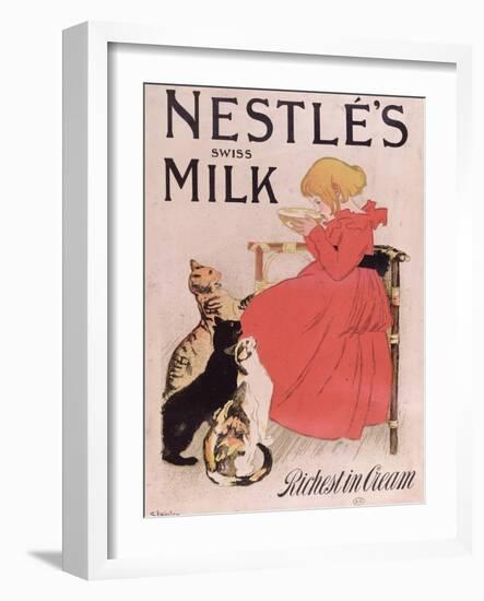 Poster Advertising Nestle's Swiss Milk, Late 19th Century-Théophile Alexandre Steinlen-Framed Giclee Print