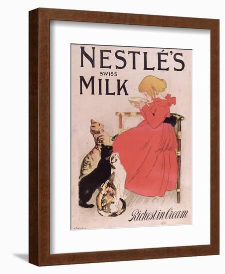 Poster Advertising Nestle's Swiss Milk, Late 19th Century-Théophile Alexandre Steinlen-Framed Giclee Print