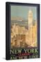 Poster Advertising New York from Glasgow by the 'Anchor Line'-null-Stretched Canvas
