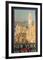 Poster Advertising New York from Glasgow by the 'Anchor Line'-null-Framed Giclee Print