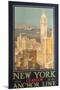 Poster Advertising New York from Glasgow by the 'Anchor Line'-null-Mounted Giclee Print