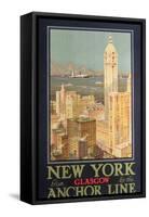 Poster Advertising New York from Glasgow by the 'Anchor Line'-null-Framed Stretched Canvas