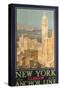 Poster Advertising New York from Glasgow by the 'Anchor Line'-null-Stretched Canvas