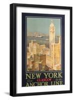 Poster Advertising New York from Glasgow by the 'Anchor Line'-null-Framed Giclee Print