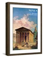 Poster Advertising Nimes, the French Rome, circa 1930-Hubert Robert-Framed Giclee Print