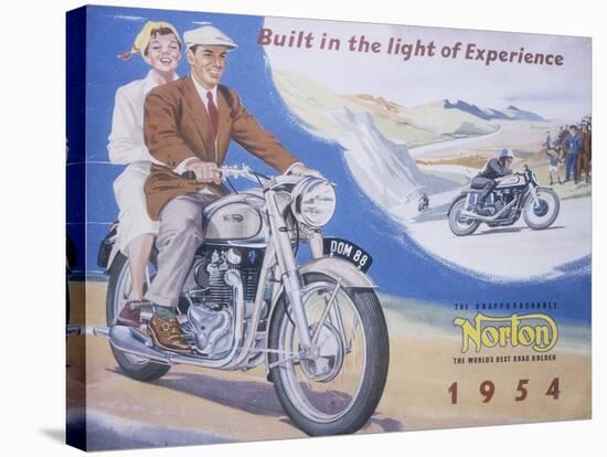 Poster Advertising Norton Motor Bikes, 1954-null-Stretched Canvas