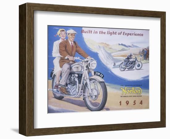 Poster Advertising Norton Motor Bikes, 1954-null-Framed Giclee Print