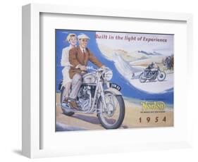 Poster Advertising Norton Motor Bikes, 1954-null-Framed Giclee Print