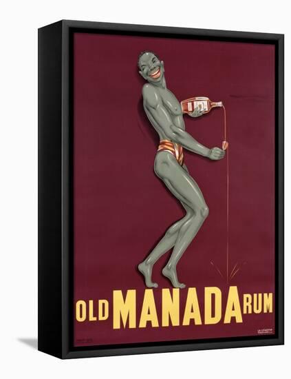 Poster Advertising 'Old Manada Rum', C.1949-null-Framed Stretched Canvas