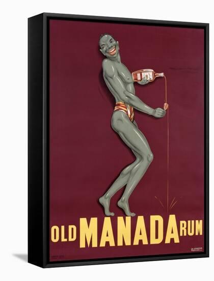 Poster Advertising 'Old Manada Rum', C.1949-null-Framed Stretched Canvas