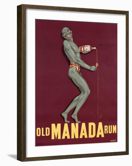 Poster Advertising 'Old Manada Rum', C.1949-null-Framed Giclee Print