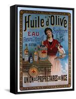 Poster Advertising Olive Oil Made in Nice, France-null-Framed Stretched Canvas