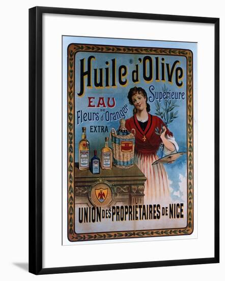 Poster Advertising Olive Oil Made in Nice, France-null-Framed Giclee Print