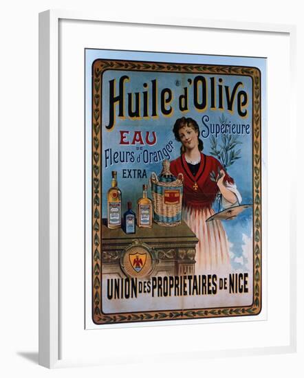 Poster Advertising Olive Oil Made in Nice, France-null-Framed Giclee Print