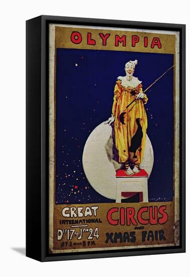 Poster Advertising 'Olympia, Great International Circus and Christmas Fair'-null-Framed Stretched Canvas