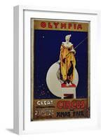 Poster Advertising 'Olympia, Great International Circus and Christmas Fair'-null-Framed Giclee Print