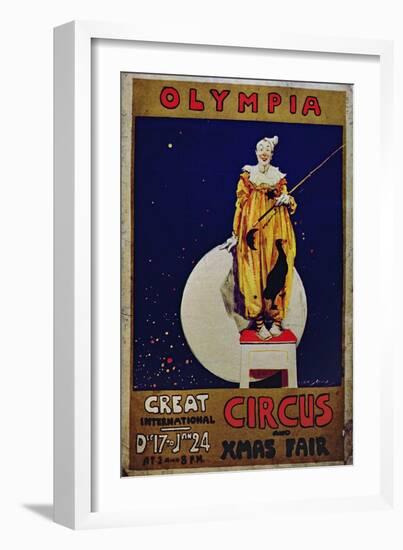 Poster Advertising 'Olympia, Great International Circus and Christmas Fair'-null-Framed Giclee Print