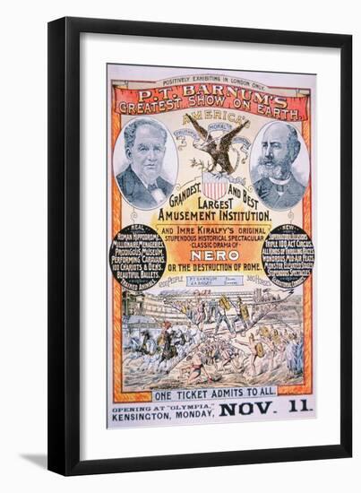 Poster Advertising 'P.T Barnum's Greatest Show on Earth', 1880s-null-Framed Giclee Print