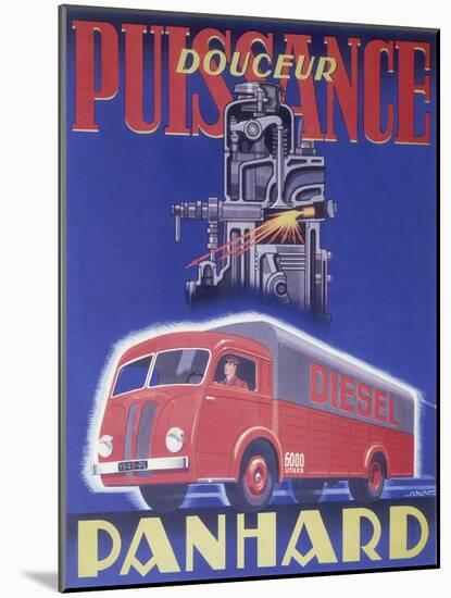 Poster Advertising Panhard, 1948-null-Mounted Giclee Print