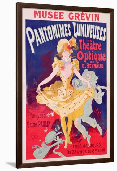 Poster Advertising 'Pantomimes Lumineuses, Theatre Optique de E. Reynaud' at the Musee Grevin, 1892-Jules Chéret-Framed Giclee Print