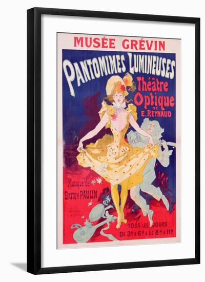 Poster Advertising 'Pantomimes Lumineuses, Theatre Optique de E. Reynaud' at the Musee Grevin, 1892-Jules Chéret-Framed Giclee Print