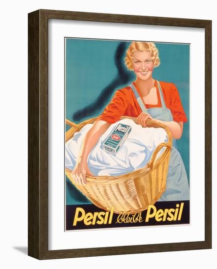 Poster Advertising Persil, Printed by Henkel and Voith M.B.H., Vienna, C.1936-null-Framed Giclee Print