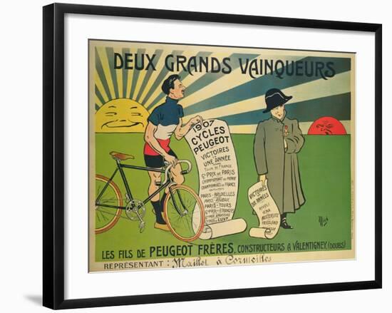 Poster Advertising Peugeot Bicycles-null-Framed Giclee Print