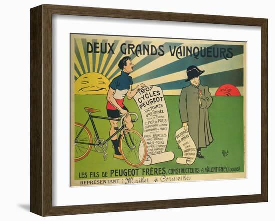 Poster Advertising Peugeot Bicycles-null-Framed Giclee Print