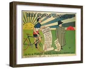 Poster Advertising Peugeot Bicycles-null-Framed Giclee Print