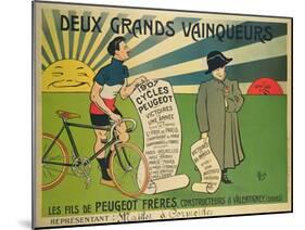 Poster Advertising Peugeot Bicycles-null-Mounted Giclee Print