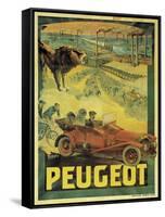 Poster Advertising Peugeot Cars, c.1908-Francisco Tamagno-Framed Stretched Canvas