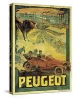 Poster Advertising Peugeot Cars, c.1908-Francisco Tamagno-Stretched Canvas