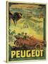 Poster Advertising Peugeot Cars, c.1908-Francisco Tamagno-Stretched Canvas