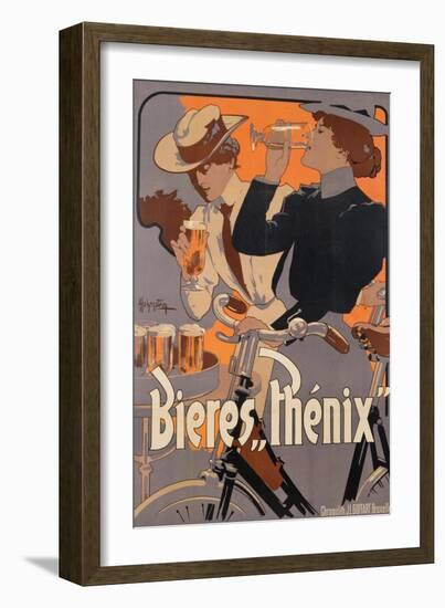 Poster Advertising Phenix Beer, C.1899 (Colour Litho)-Adolfo Hohenstein-Framed Giclee Print