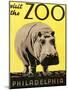 Poster Advertising Philadelphia Zoo, 1938-null-Mounted Premium Giclee Print