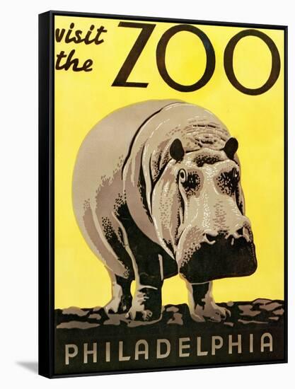 Poster Advertising Philadelphia Zoo, 1938-null-Framed Stretched Canvas