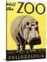 Poster Advertising Philadelphia Zoo, 1938-null-Stretched Canvas