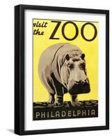 Poster Advertising Philadelphia Zoo, 1938-null-Framed Giclee Print