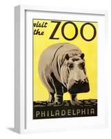 Poster Advertising Philadelphia Zoo, 1938-null-Framed Giclee Print