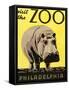 Poster Advertising Philadelphia Zoo, 1938-null-Framed Stretched Canvas