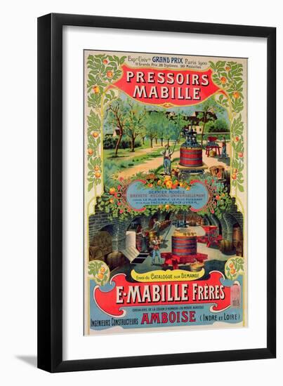 Poster Advertising 'Pressoirs Mabille', at the Exposition Universelle, Paris, 1900-French School-Framed Giclee Print