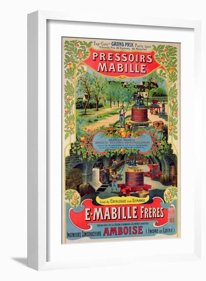 Poster Advertising 'Pressoirs Mabille', at the Exposition Universelle, Paris, 1900-French School-Framed Giclee Print