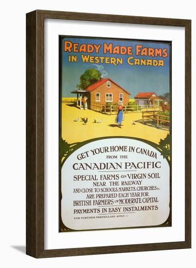 Poster Advertising Ready Made Farms in Western Canada, c.1900-null-Framed Giclee Print