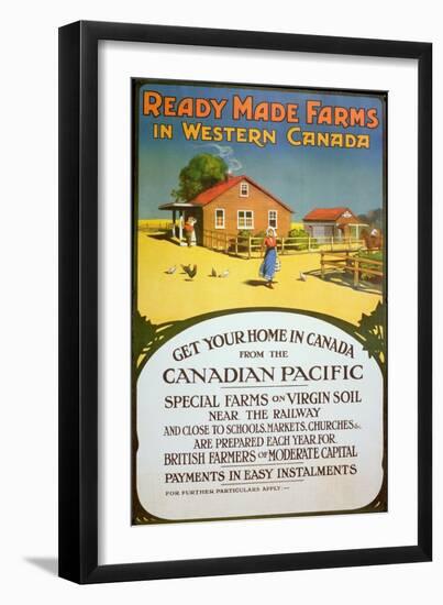 Poster Advertising Ready Made Farms in Western Canada, c.1900-null-Framed Giclee Print