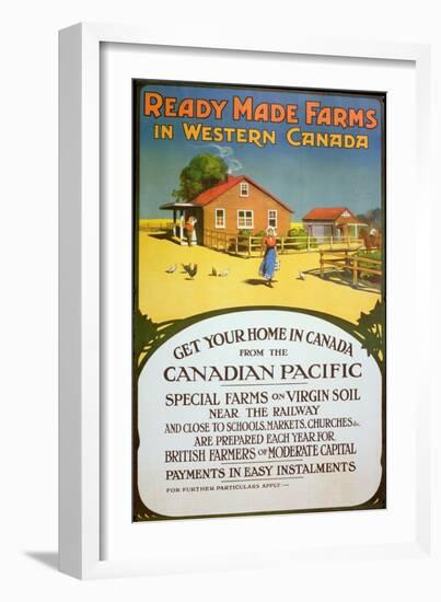 Poster Advertising Ready Made Farms in Western Canada, c.1900-null-Framed Giclee Print