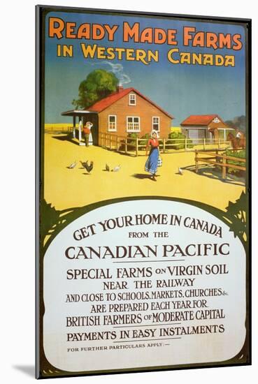 Poster Advertising Ready Made Farms in Western Canada, c.1900-null-Mounted Giclee Print