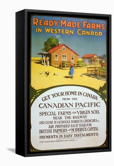Poster Advertising Ready Made Farms in Western Canada, c.1900-null-Framed Stretched Canvas